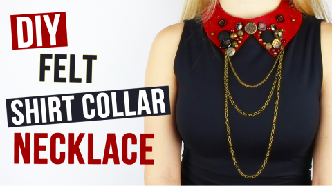  DIY Felt Shirt Collar Necklace 